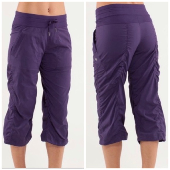 lululemon athletica Pants - Lululemon Studio Crop Relaxed Fit Pant Sz 4 Concord Grape Drawstring Unlined